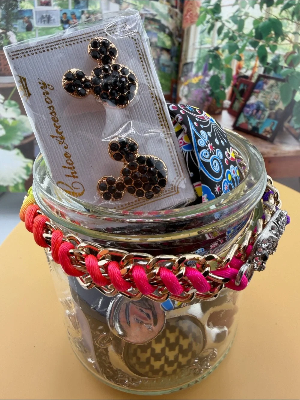 Mystery Jar Kids Sparkling Elephant Kids Bracelet -Mickey Mouse Earring